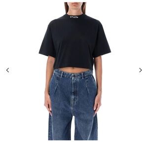 Heron Preston Logo Embroidered Cropped T-Shirt | Size Small